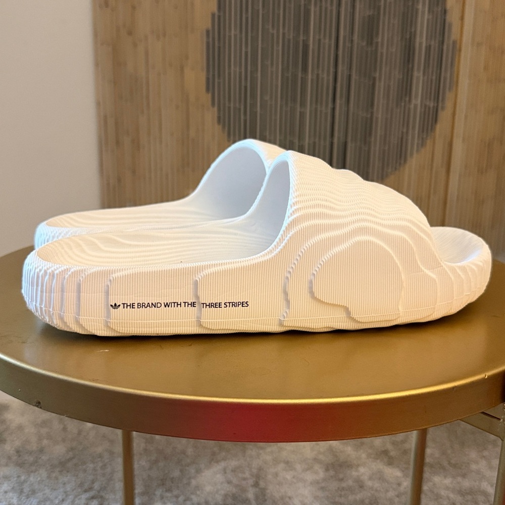 adidas White Slide Sandals
